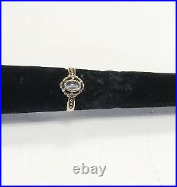 Vintage 1920's English Design 14KT YG Antiqued Moonstone Ring Sz 7
