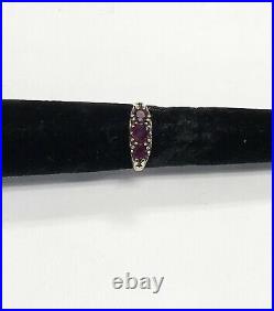Vintage 1920's English Design 14KT Yellow Gold Antiqued Ruby Ring Sz 6.25