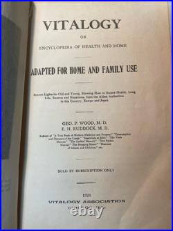 Vintage 1924 Vitalogy Encyclopedia of Health and Home Rare Antique Book