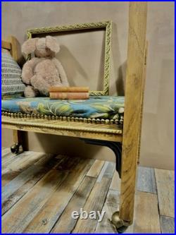 Vintage 1930s Solid English Oak Doll's Cot Antique Doll Cradle