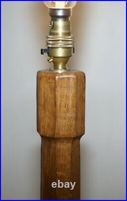 Vintage 1950-1960 Robert Mouseman Thompson Floor Standing English Oak Lamp