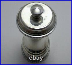 Vintage 1980 Solid Sterling Silver Pepper Grinder Shaker Mill English Classic
