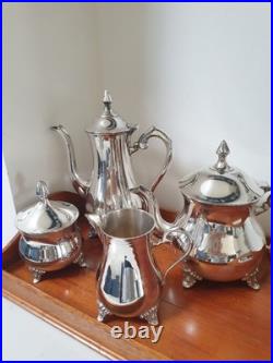 Vintage 4 Piece English Silver Plated Coffee/tea Service
