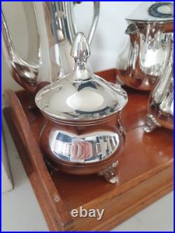 Vintage 4 Piece English Silver Plated Coffee/tea Service