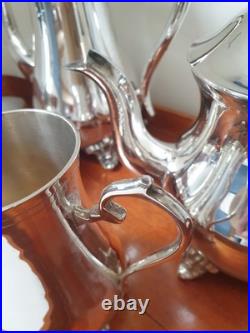 Vintage 4 Piece English Silver Plated Coffee/tea Service