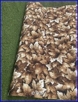 Vintage 70's Brown White Retro Autumn Leaves Rug Carpet 3.6m x 1.9m Roll End #7