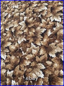 Vintage 70's Brown White Retro Autumn Leaves Rug Carpet 3.6m x 1.9m Roll End #7