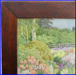 Vintage ART DECO Painting English Summer Garden FRANCES DRUMMOND (fl. 1896-1925)