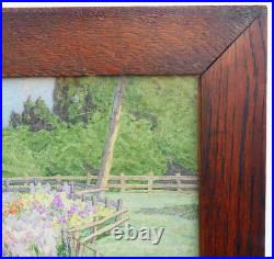 Vintage ART DECO Painting English Summer Garden FRANCES DRUMMOND (fl. 1896-1925)