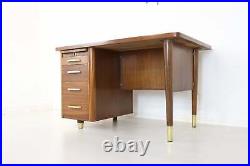 Vintage Abbess English Teak Desk Retro Industrial Desk Home Office Furniture
