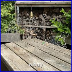 Vintage Andrew Crace Small Wire Topiary Frames Animal Guards Pig And Elephant
