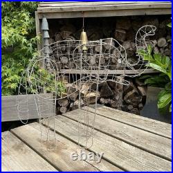 Vintage Andrew Crace Small Wire Topiary Frames Animal Guards Pig And Elephant