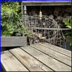 Vintage Andrew Crace Small Wire Topiary Frames Animal Guards Pig And Elephant