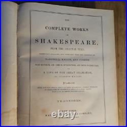 Vintage Antique 1859 Shakespeare Complete Works 2 volumes. Comedy and tragedy