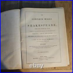 Vintage Antique 1859 Shakespeare Complete Works 2 volumes. Comedy and tragedy