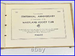 Vintage Antique 1930 Centennial Anniversary Maryland Jockey Club Pimlico Book