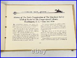 Vintage Antique 1930 Centennial Anniversary Maryland Jockey Club Pimlico Book