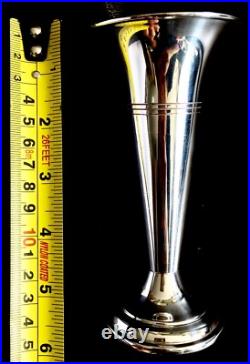 Vintage / Antique 1930s English Silver Plated On Copper Bud Vase (6/15cm, 112g)