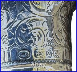 Vintage Antique 19C English Sterling Silver Wood Swagger Knob Walking Stick Cane