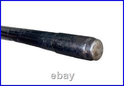 Vintage Antique 19C English Sterling Silver Wood Swagger Knob Walking Stick Cane