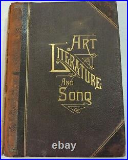 Vintage Antique American library of art literature & song Vol. VI 1886 Book Rare