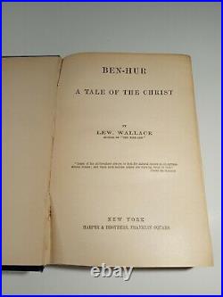 Vintage Antique Ben Hur Book Lew Wallace Blue Cover 1st Edition 1880 Religious