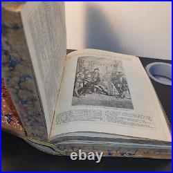Vintage Antique Book 1800s Leopold Shakspere Shakespere Illustrated Marble Swirl
