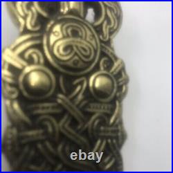 Vintage Antique Brass Door Knocker Celtic Scroll Design Architectural Salvage