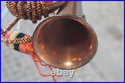 Vintage Antique Brass English Military Army Bugle Horn Ubique Royal Artillery