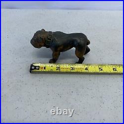 Vintage Antique Bronze English Bulldog Figure Statue 4 Paper Weight Dog Animal