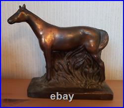 Vintage Antique Bronze Horse Sculpture English Equestrian Champion Trophy 7x6.5