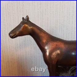 Vintage Antique Bronze Horse Sculpture English Equestrian Champion Trophy 7x6.5