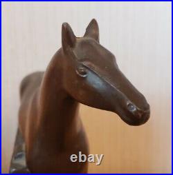 Vintage Antique Bronze Horse Sculpture English Equestrian Champion Trophy 7x6.5