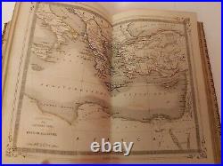 Vintage Antique Christian Holy Bible hand coloured map palestine asia Book 1857