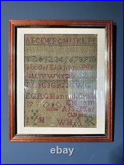 Vintage Antique Cross Stitch Alphabet Number Sampler Hannah Graham See Desc