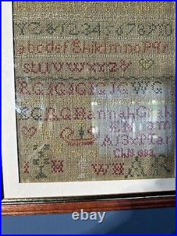 Vintage Antique Cross Stitch Alphabet Number Sampler Hannah Graham See Desc