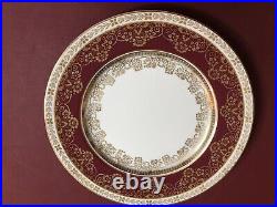 Vintage Antique Crown Duncan A. G. R. 10 Royal Red & Gold on White, Dinner Plate