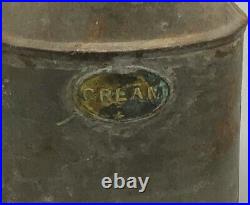 Vintage Antique DAIRY English STEEL AND BRASS CREAM JUG milk churn INTEREST 1880