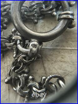 Vintage Antique English 900/800 Silver Watch Chain 9.1g 8