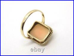 Vintage/Antique English 9ct Gold Cameo Ring. Size P 1/2. Good Condition