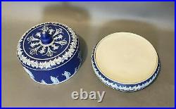 Vintage Antique English Blue Jasperware Covered Serving Dish Cheese Dome