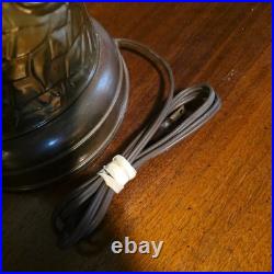 Vintage Antique English Brass Figural Scenic Embossed Lamp