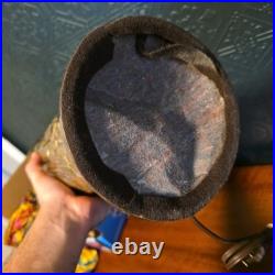 Vintage Antique English Brass Figural Scenic Embossed Lamp