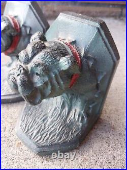 Vintage Antique English Bulldog Bookends Art Bull Dog Bronze Rare Decorative