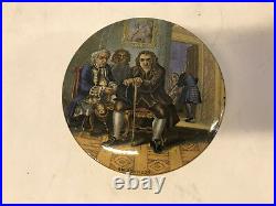 Vintage Antique English Ceramic Box with Dr. Johnson & Other Men Decoration