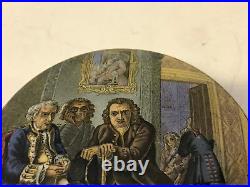 Vintage Antique English Ceramic Box with Dr. Johnson & Other Men Decoration