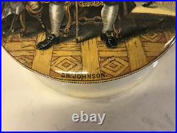 Vintage Antique English Ceramic Box with Dr. Johnson & Other Men Decoration