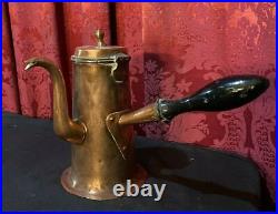 Vintage Antique English Country Kitchen Copper Handled Teapot