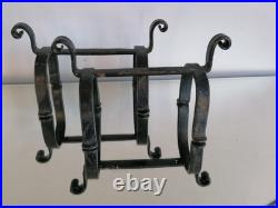 Vintage Antique English Fireplace Hearth Andirons Cast Iron Fire Dogs Rare