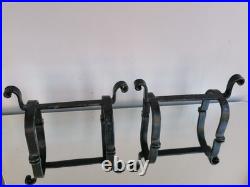 Vintage Antique English Fireplace Hearth Andirons Cast Iron Fire Dogs Rare